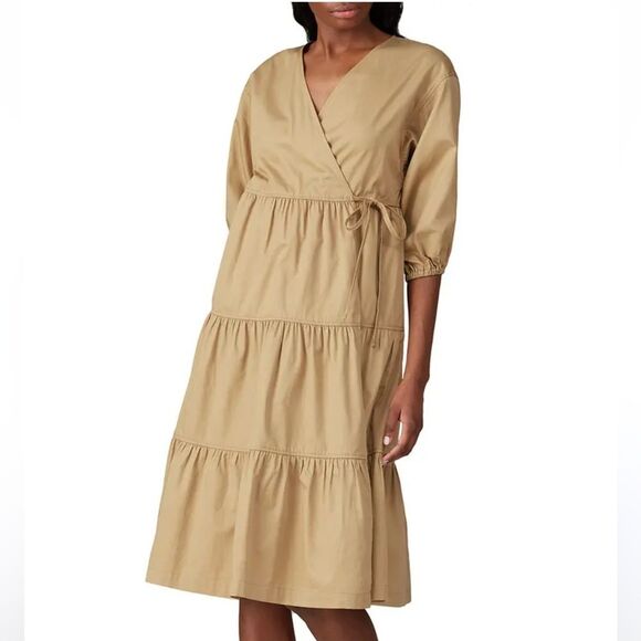 Sweet Baby Jamie Dress Taupe Wrap Neutral Size Small - Picture 1 of 5
